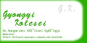 gyongyi kolcsei business card